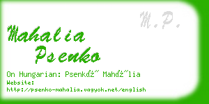 mahalia psenko business card